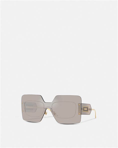 versace shields|Damier Plaque Squared Shield Sunglasses .